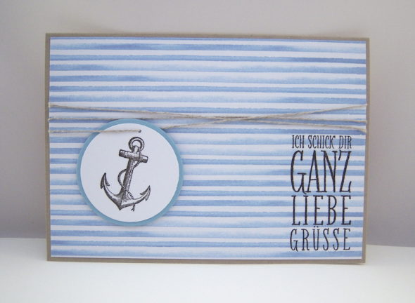 Karte zum Geburtstag Ganz liebe Grüße (Anker) Kleodesigns