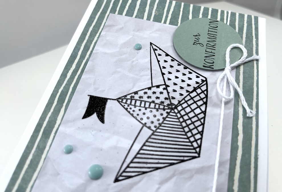 Grußkarte zur Konfirmation „Papierschiff“ – Klappkarte 10,5 x 15 cm – Bild 4