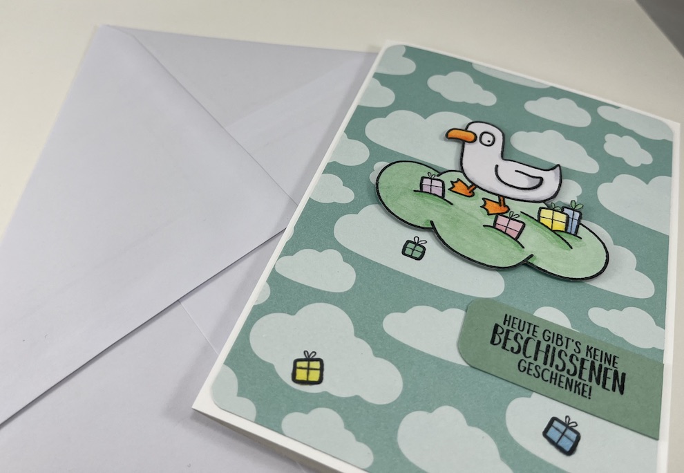 Karte zum Geburtstag -Möwe mit Geschenken- – Bild 2