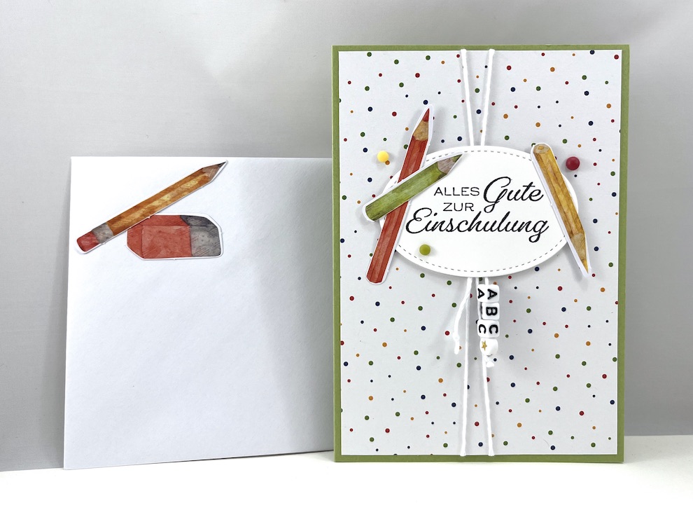 Grußkarte zur Einschulung -Stifte- – Bild 4