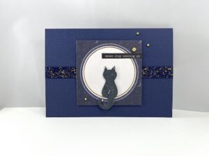 Grußkarte -Katze mit Mond-