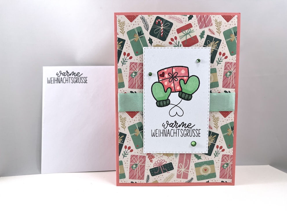 Weihnachtskarte -Handschuhe mit Geschenk- – Bild 6