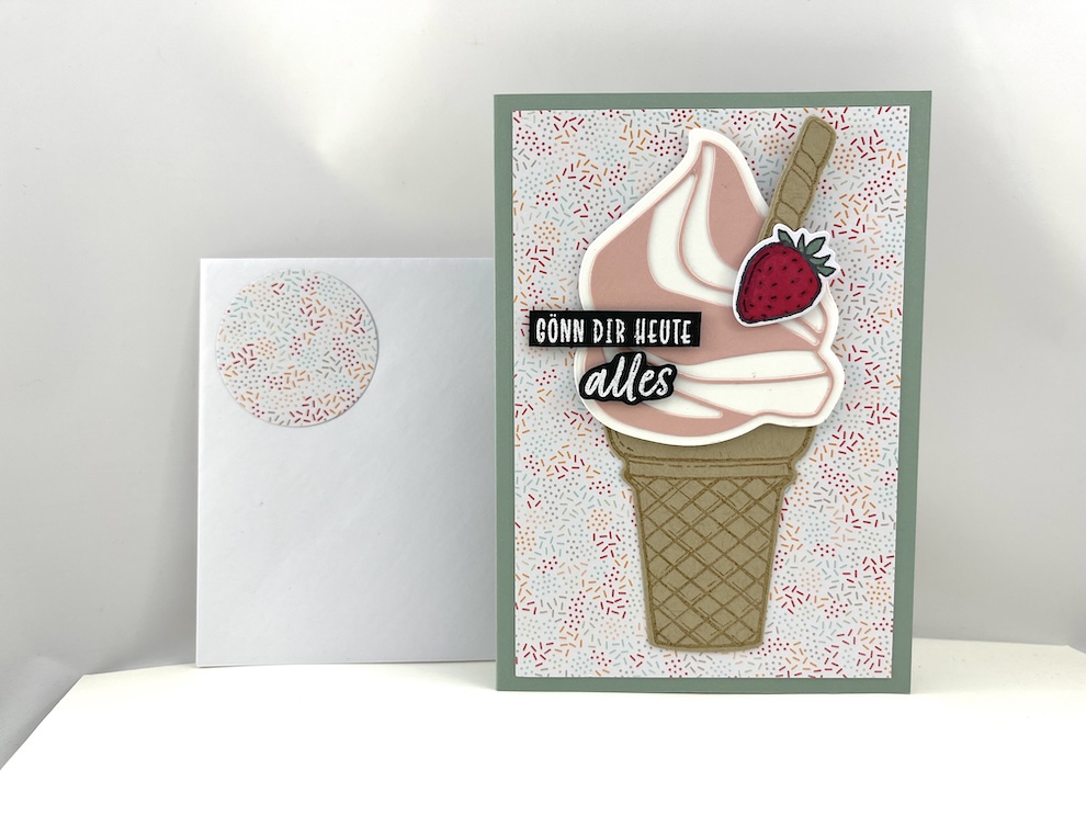 Geburtstagskarte mit Softeis & Erdbeere – Bild 4