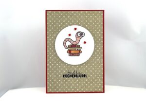 Grußkarte -Bücherwurm-