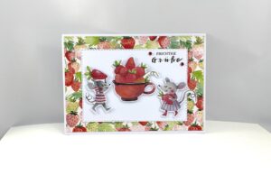 Grußkarte -Fruchtige Grüße mit Erdbeeren & Mäusen-