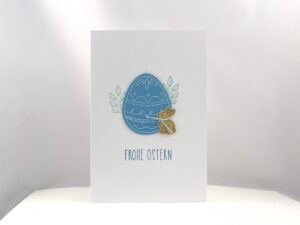 Osterkarte mit Osterei & Hase