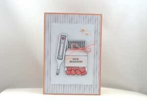 Genesungskarte „Gute Besserung“ – Tabletten & Thermometer - Klappkarte 10,5 x 15 cm