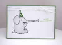 Geburtstagskarte Elefant, grün