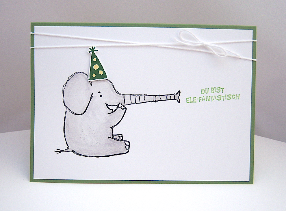Geburtstag - Geburtstagskarte Elefant, grün