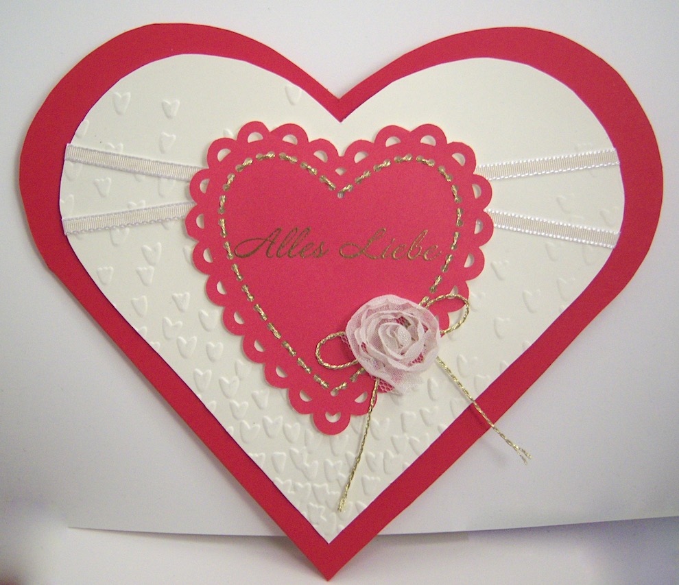 Geburtstag, Valentinstag - Karte in Herzform romantisch Bild 1