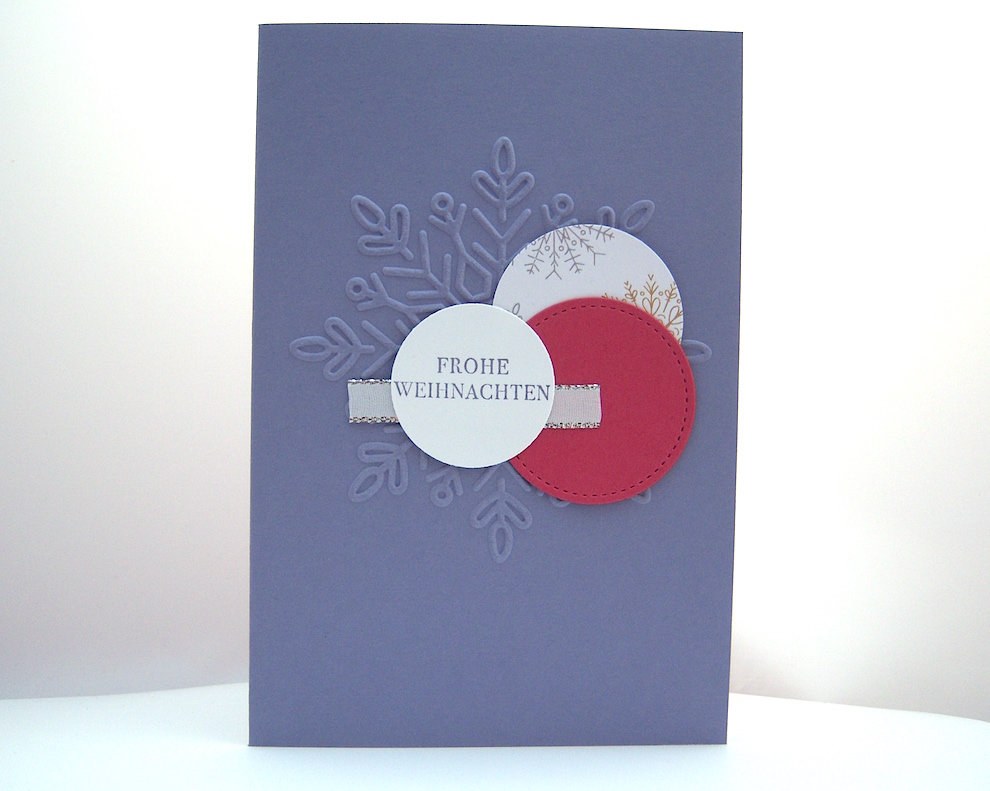 Weihnachten - Weihnachtskarte -grosse Schneeflocke- lila Bild 1
