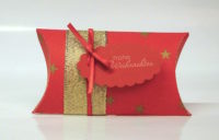 Weihnachtsverpackung Kissenverpackung rot gold