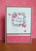 Geburtstagskarte Beste Wuensche Schmetterlinge rosa
