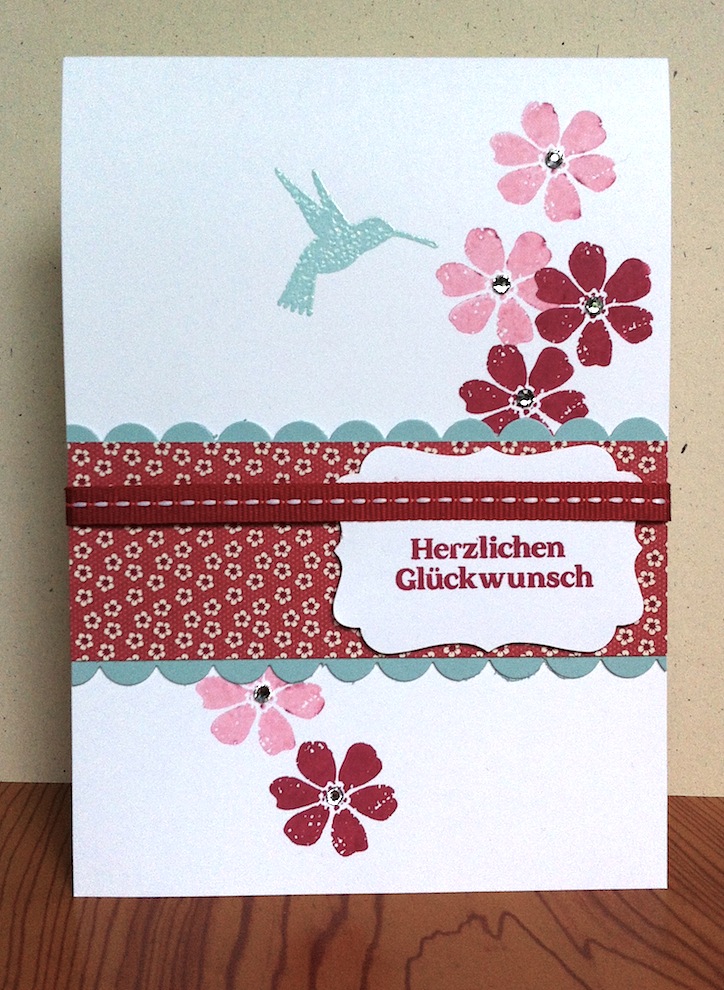 Geburtstag - Geburtstagskarte Blumen Vogel