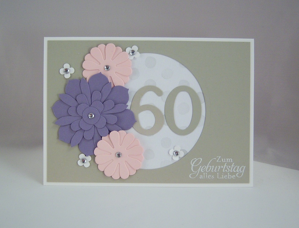 Geburtstag - Geburtstagskarte zum 60. Blumen