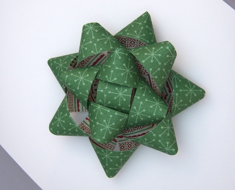 Verpackungen - Geschenkschleife X-Mas grün 13cm