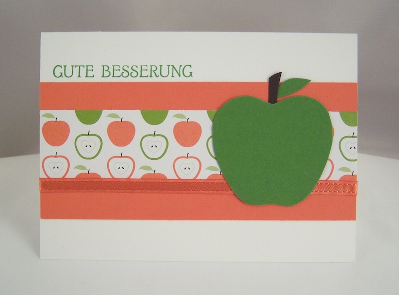 Sonstiges - Grußkarte Apfel Gute Besserung