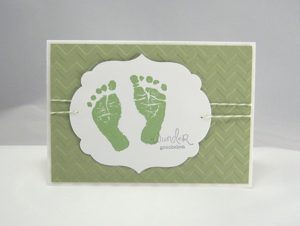 Geburt / Taufe - Karte zur Geburt Wunder geschehen grün